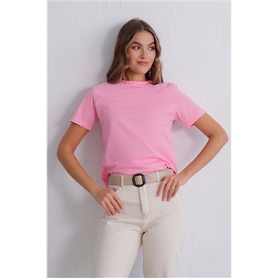 11067 Базовая футболка из хлопка нежно-розовая