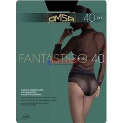 Колготки женские OMSA Fantastico 40, кружевные трусики, с хлопковой ластовицей